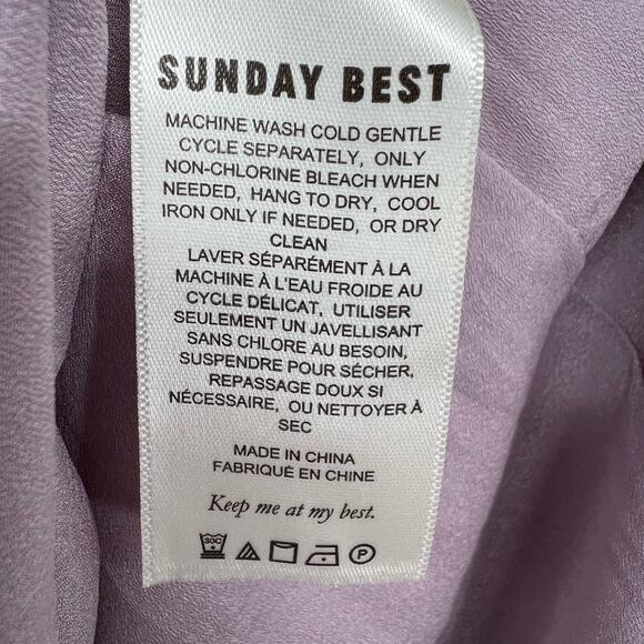 NWT Aritzia Sunday Best Flirt Ruffle Dress Women's Size 10 Hazy Lilac Viscose - Picture 8 of 9
